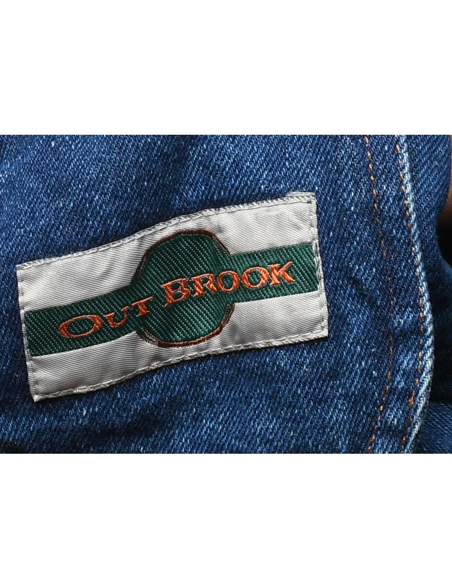1990s Indigo Dark Wash Denim Utility Jacket - L