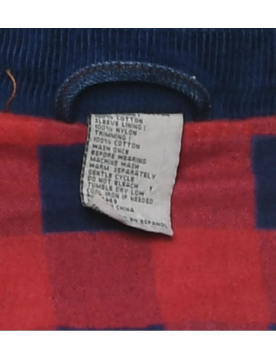 1990s Indigo Dark Wash Denim Utility Jacket - L