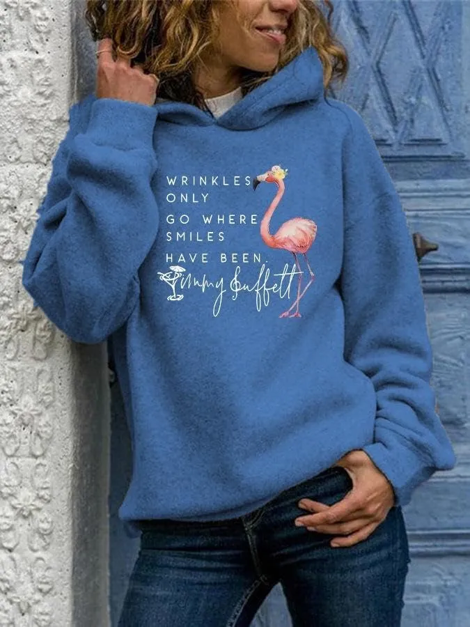 Akivide Women's Casual Oversized Hoodies Funny Letter Print Flamingo Graphic Hooded Sweatshirt Long Sleeve Pullover Top
