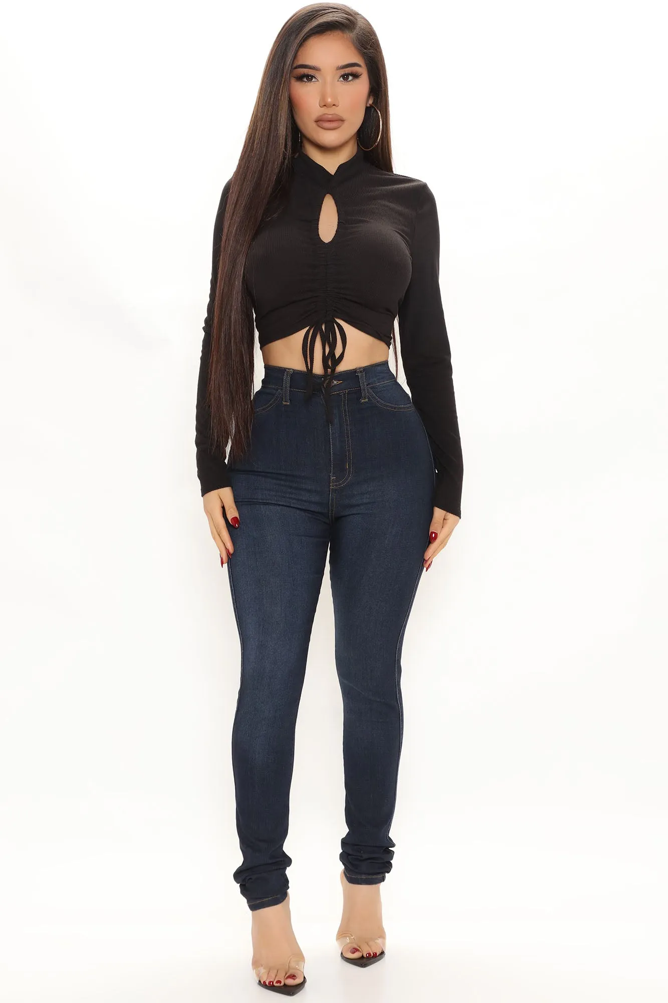 Believe In You Cut Out Top - Black