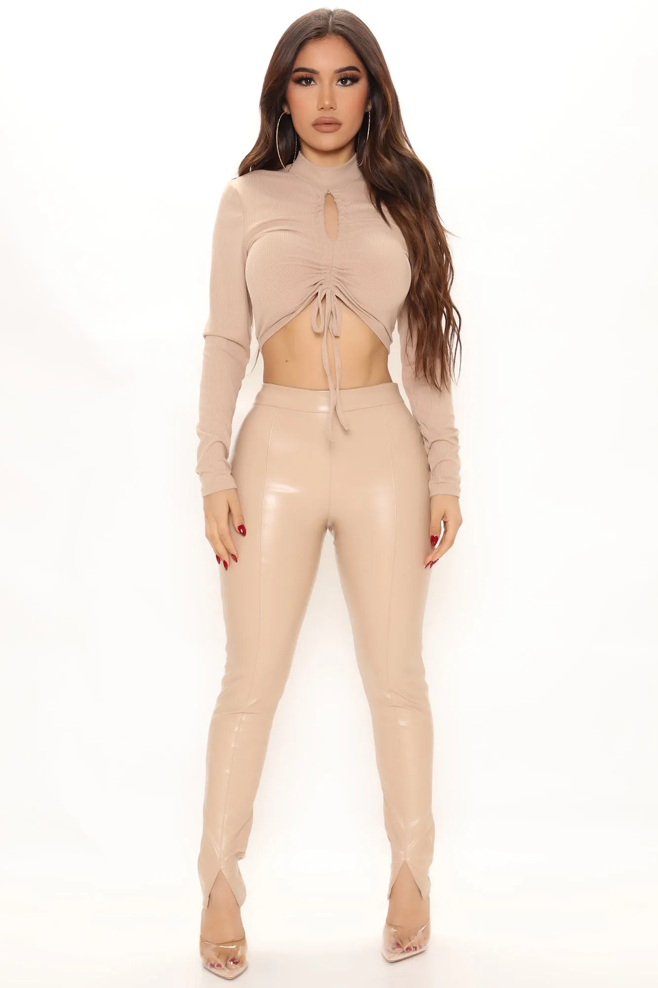 Believe In You Cut Out Top - Mocha