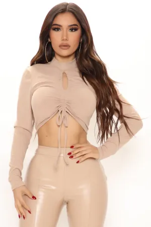 Believe In You Cut Out Top - Mocha