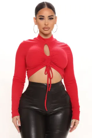 Believe In You Cut Out Top - Red