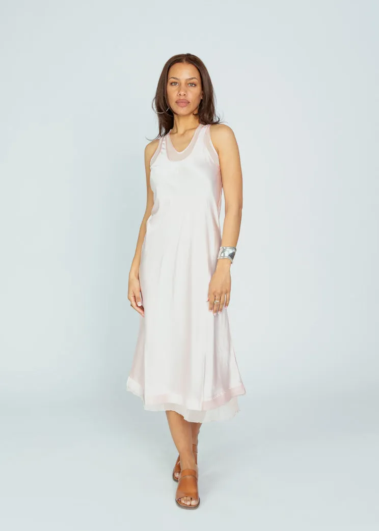 Brazeau Tricot Salt Racer Back Silk Dress