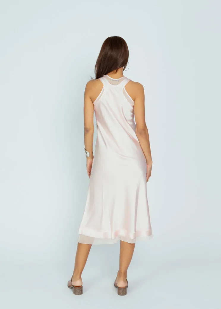 Brazeau Tricot Salt Racer Back Silk Dress