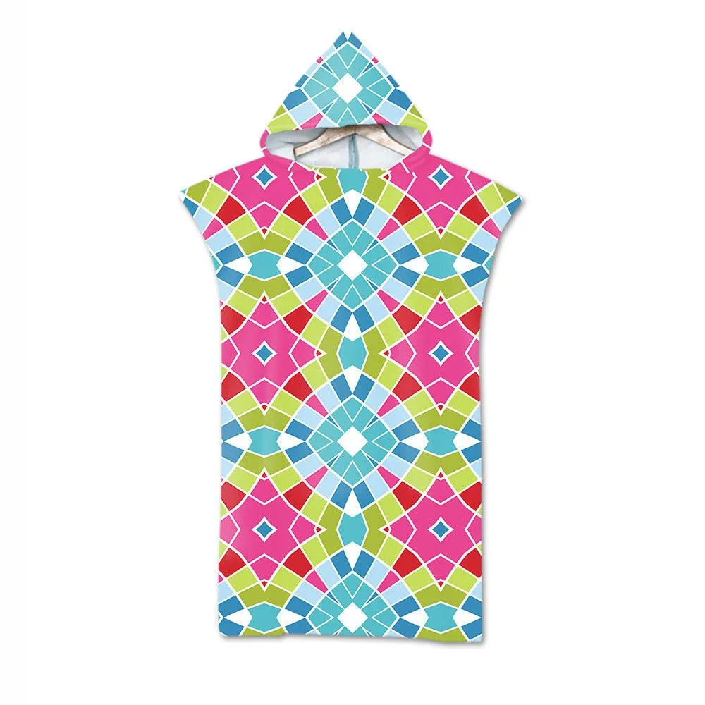 Cloak Geometric Print Hooded Towel
