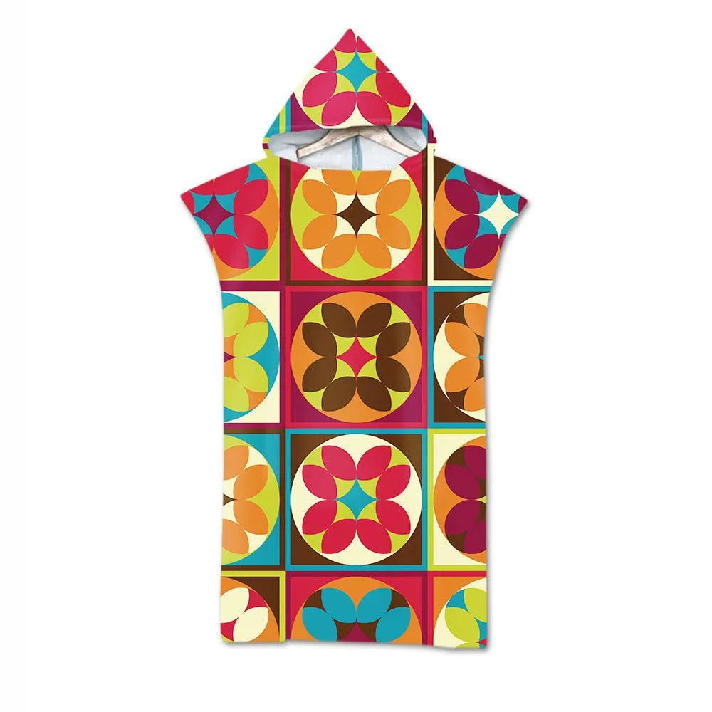 Cloak Geometric Print Hooded Towel