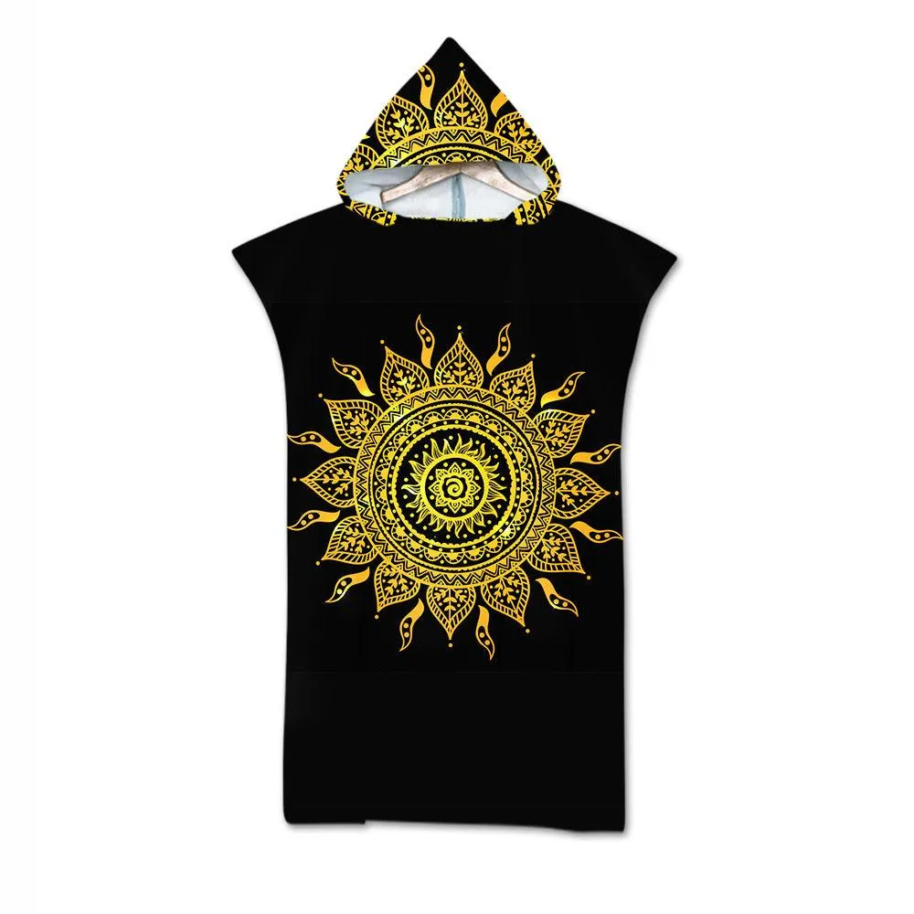 Cloak Geometric Print Hooded Towel
