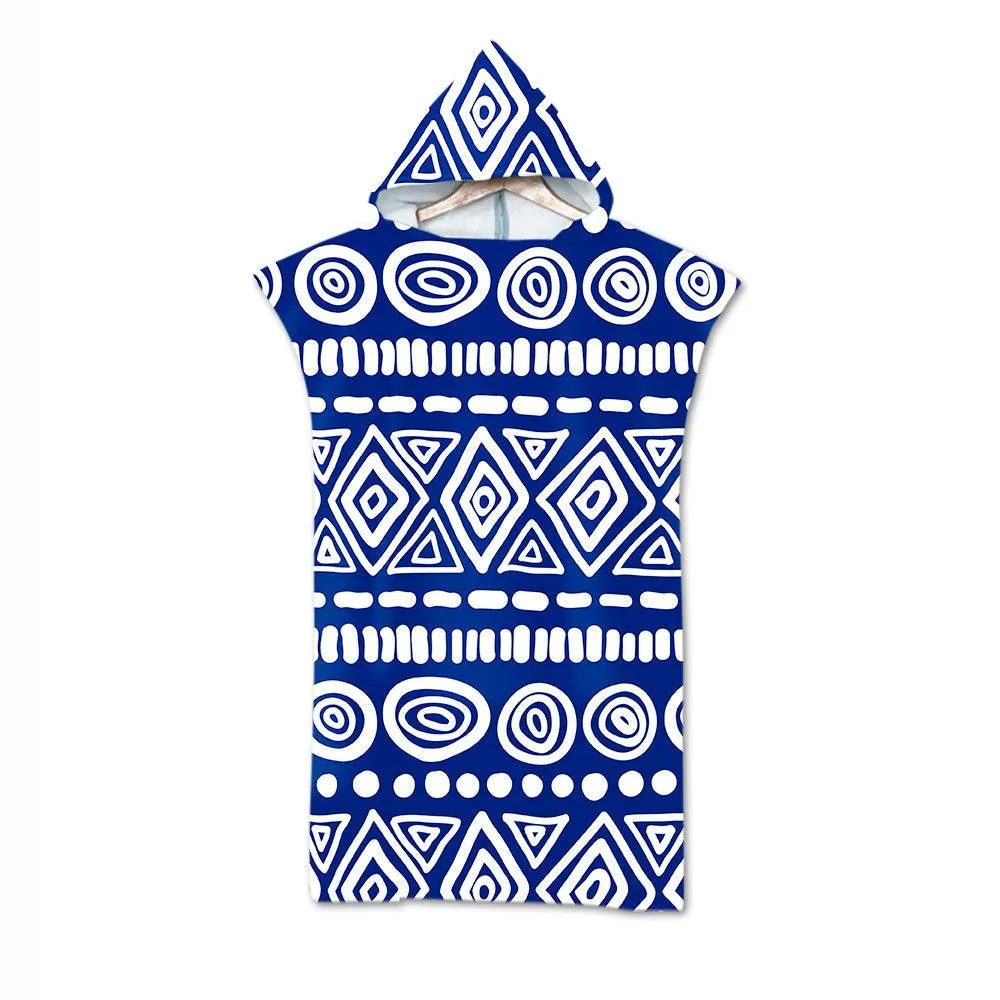 Cloak Geometric Print Hooded Towel