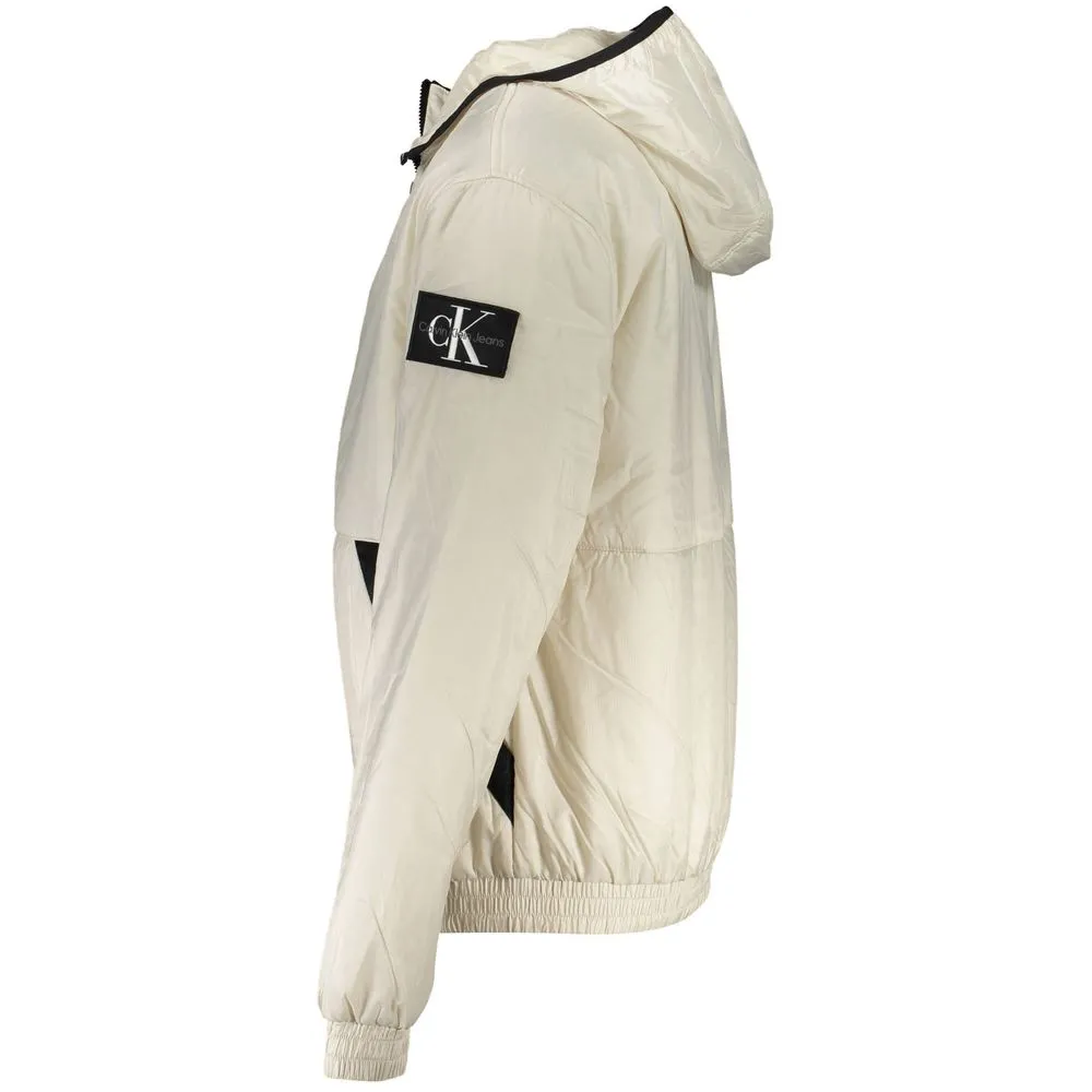Elegant Beige Hooded Jacket  Timeless Outerwear