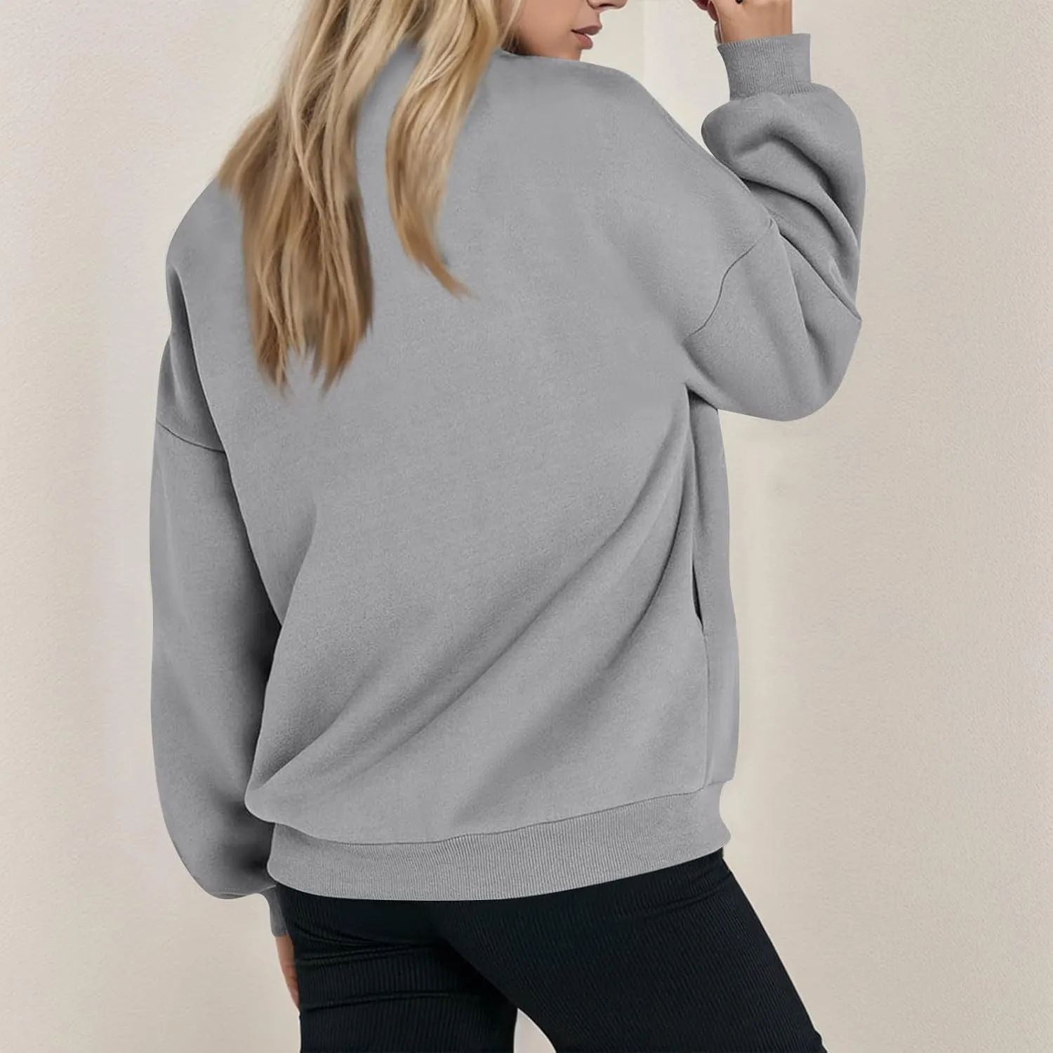 Fleece Jacket Women Zip Up Sweatshirt Casual Loose Fit Oversized Hoodie Trendy Bomber Jacket Long Sleeve Coats