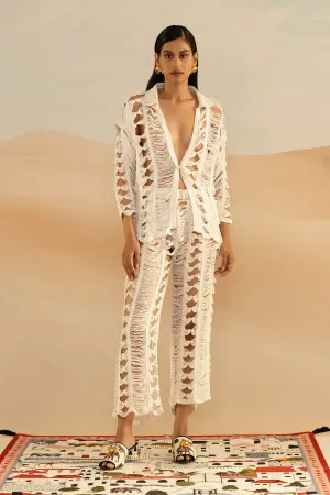 Ivory Ladder Knit Jacket