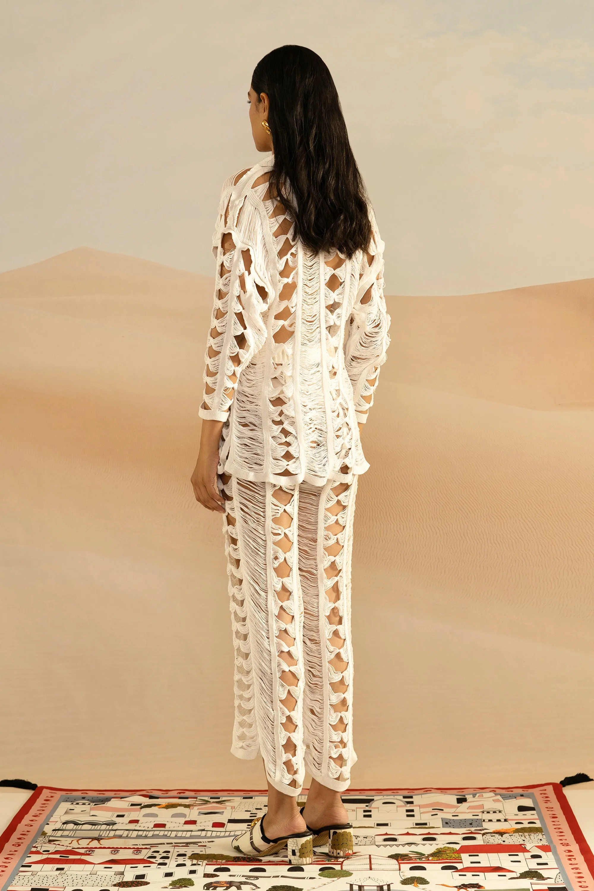 Ivory Ladder Knit Jacket