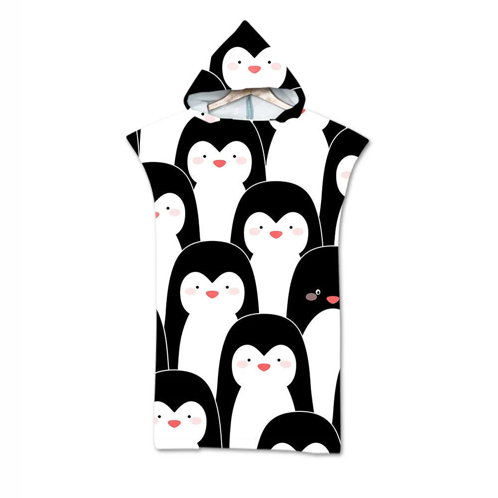 Kids Cartoon Animal Hooded Beach Towel