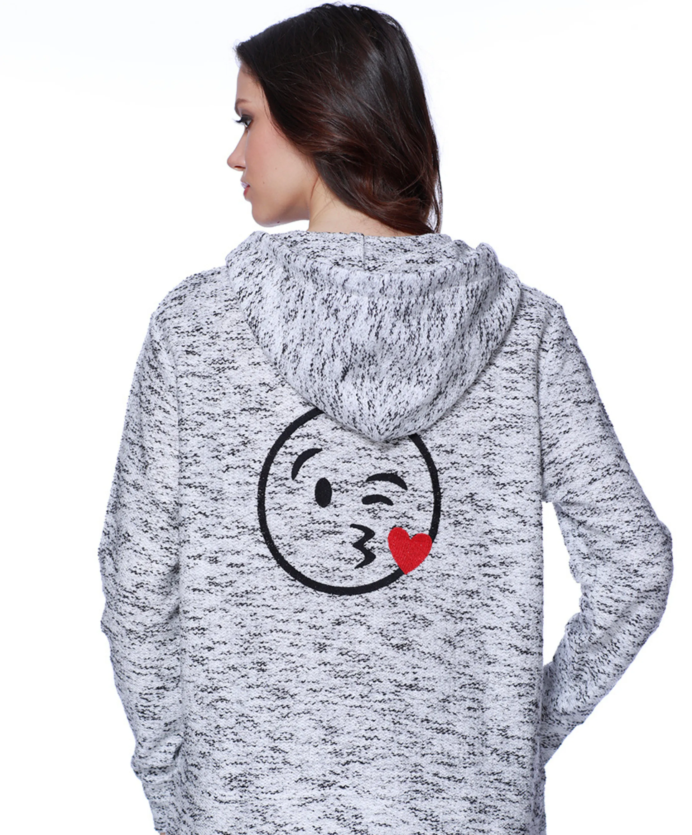 Kiss Emoji Hooded Cardigan