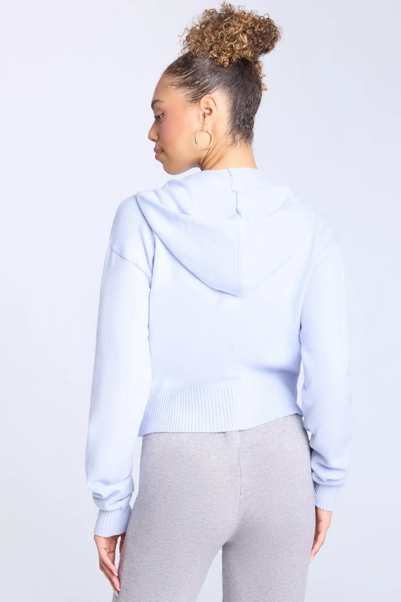 Knit Zip-Up Hoodie