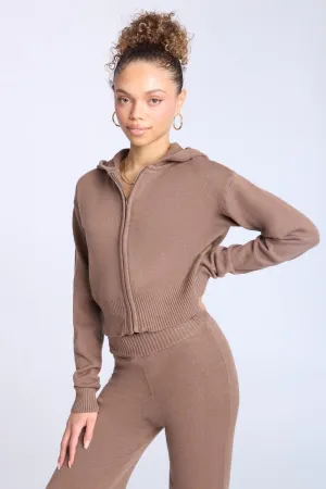 Knit Zip-Up Hoodie