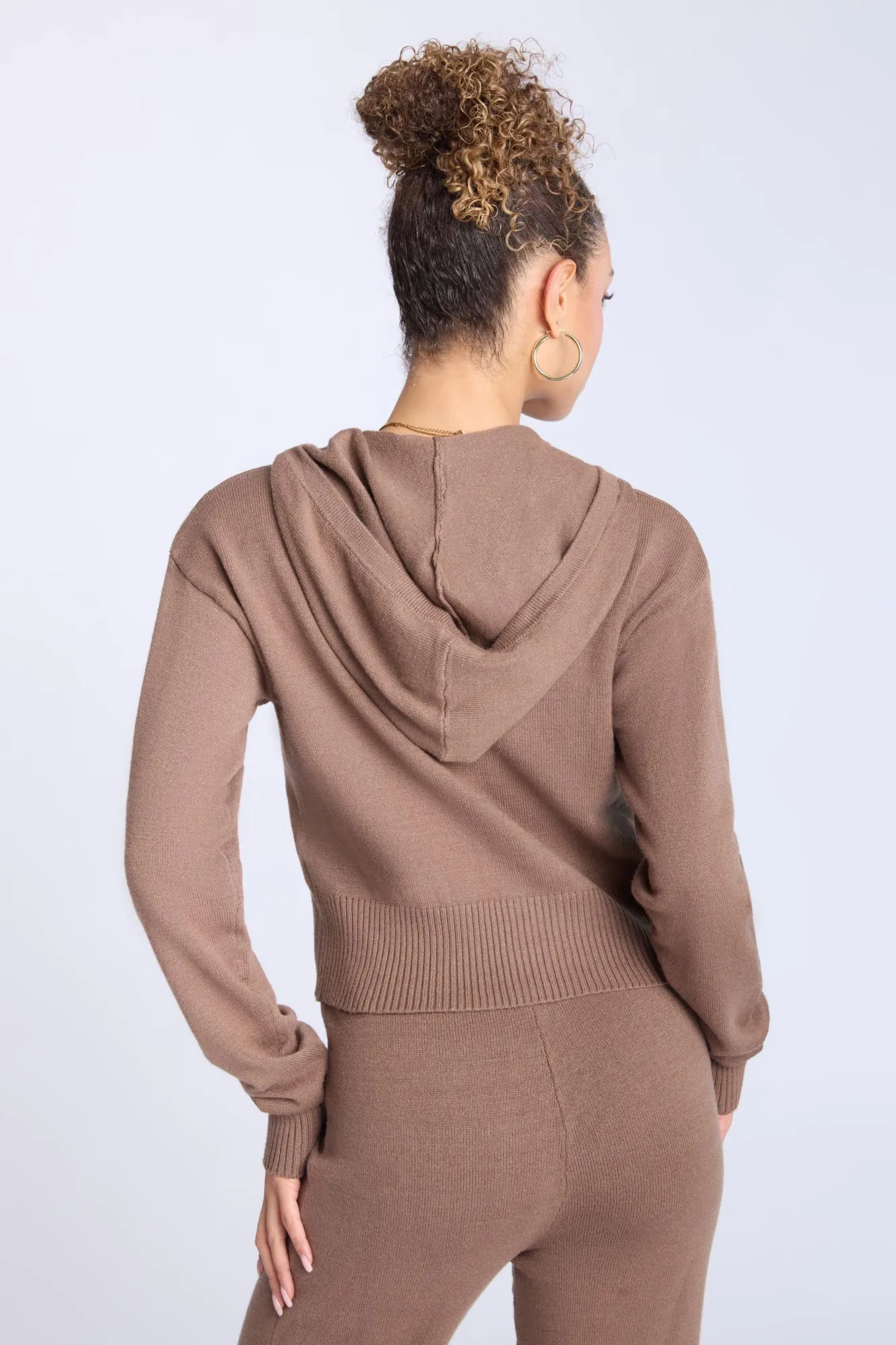 Knit Zip-Up Hoodie