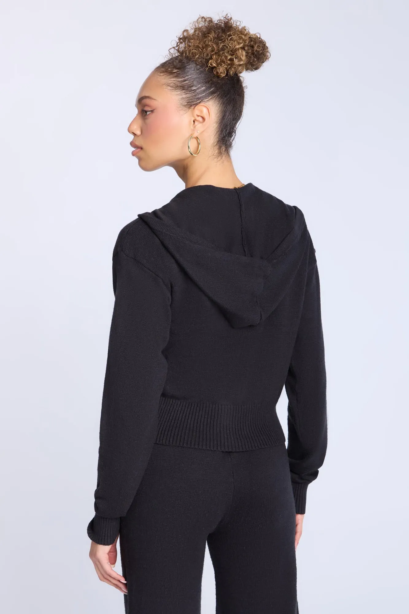 Knit Zip-Up Hoodie