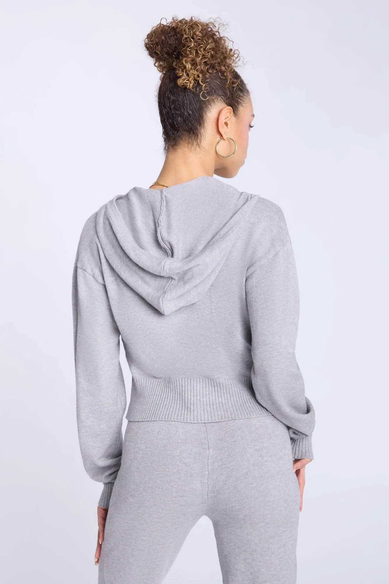 Knit Zip-Up Hoodie