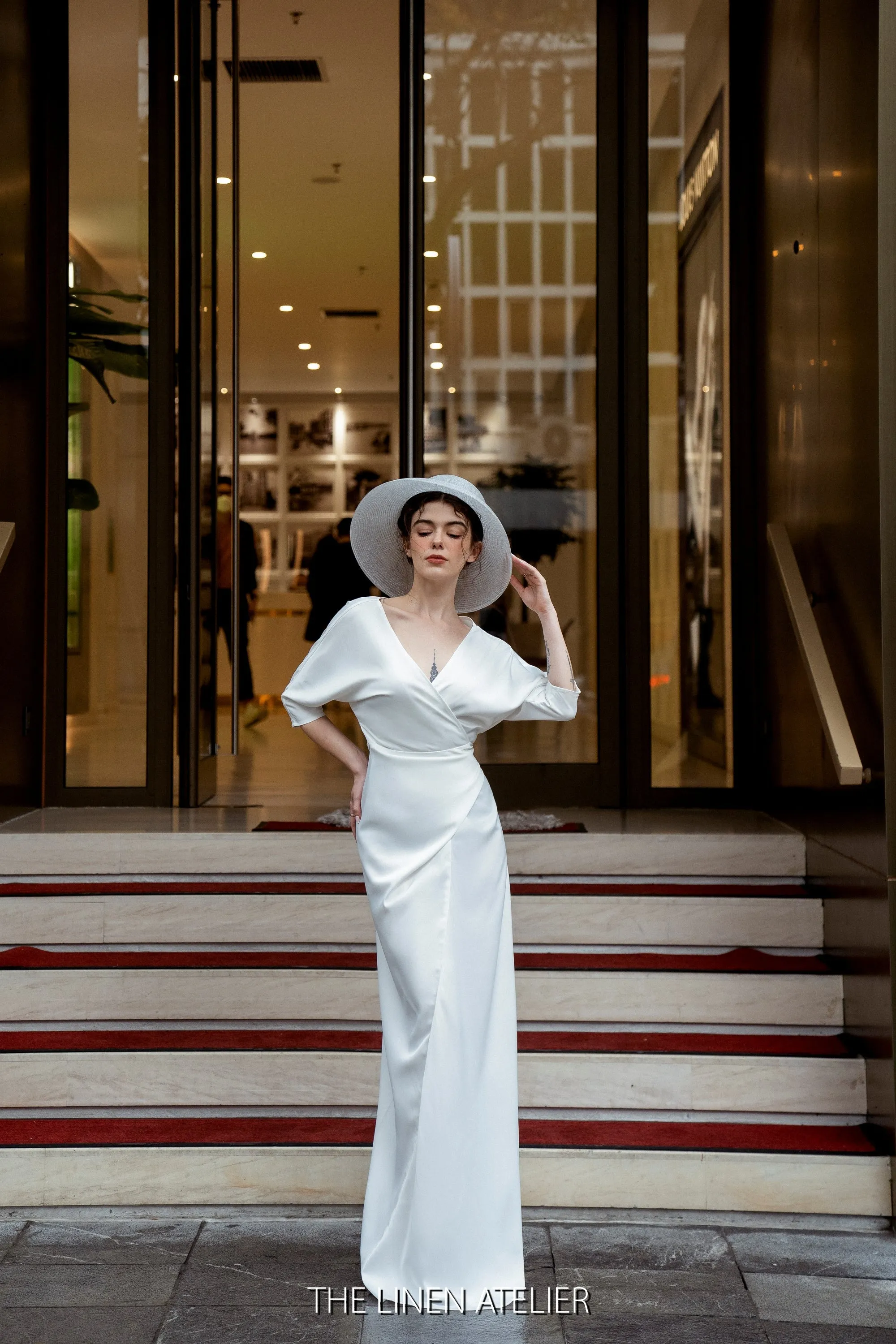 MARIAH Bridesmaid Satin Wrap Dress