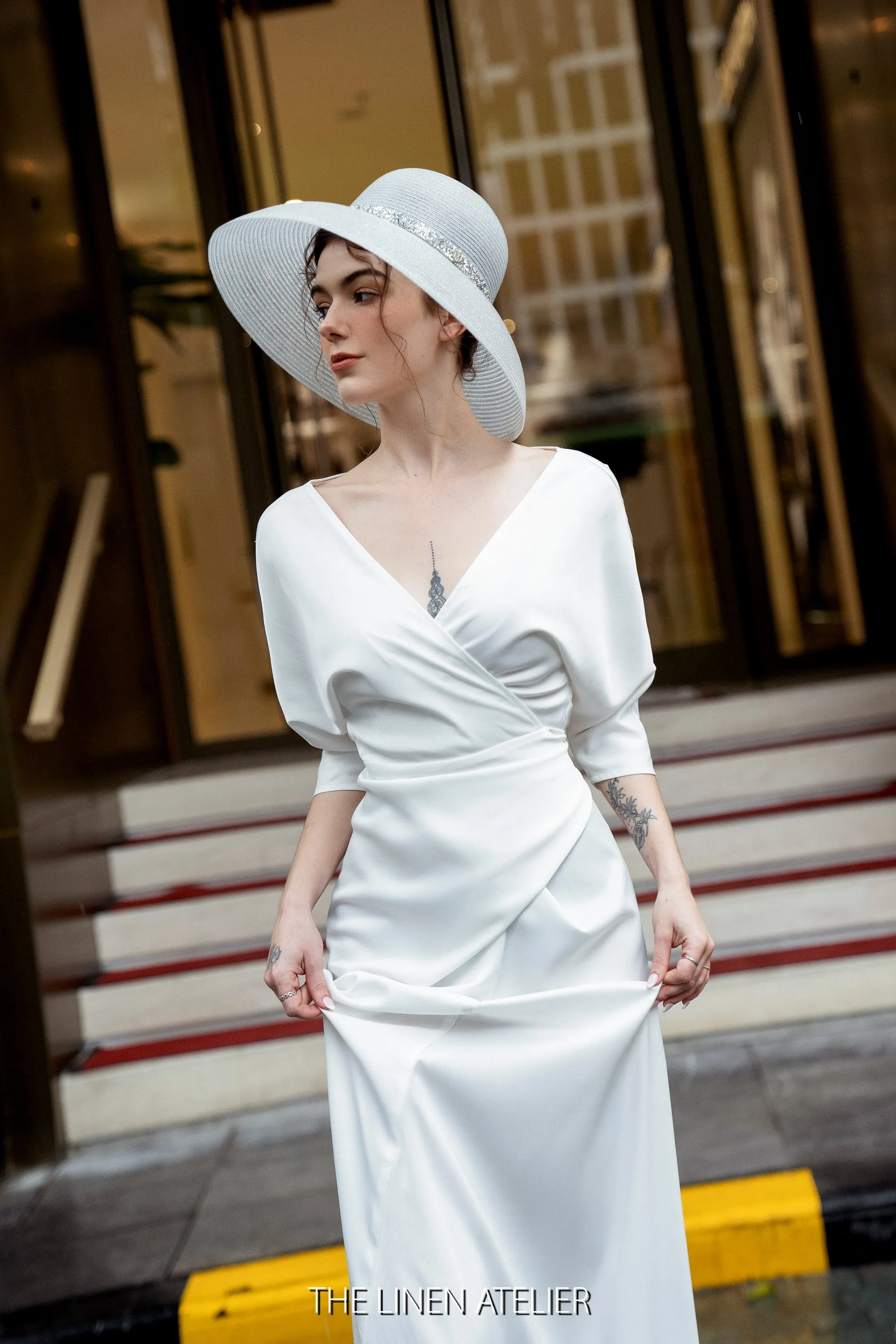 MARIAH Bridesmaid Satin Wrap Dress