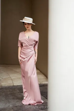MARIAH Elegant Floor-Length Silk Dress
