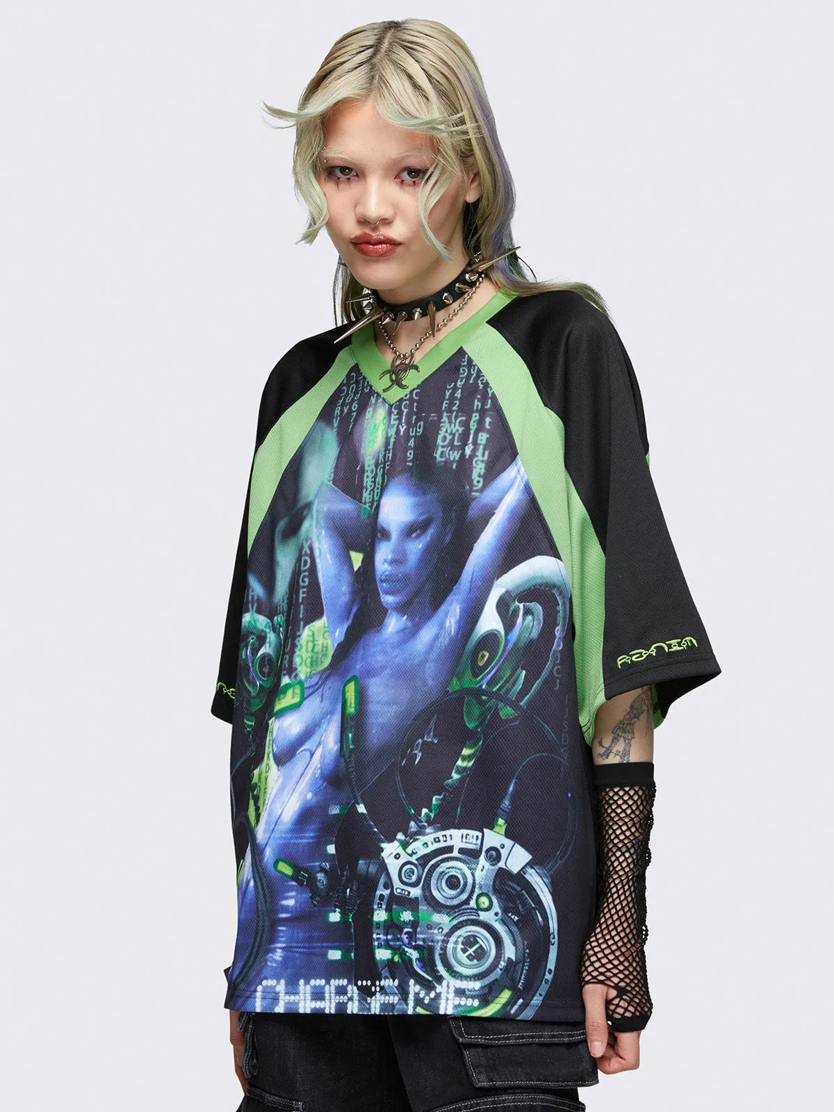 Minga x Pepela NYC Black Football Jersey T-shirt