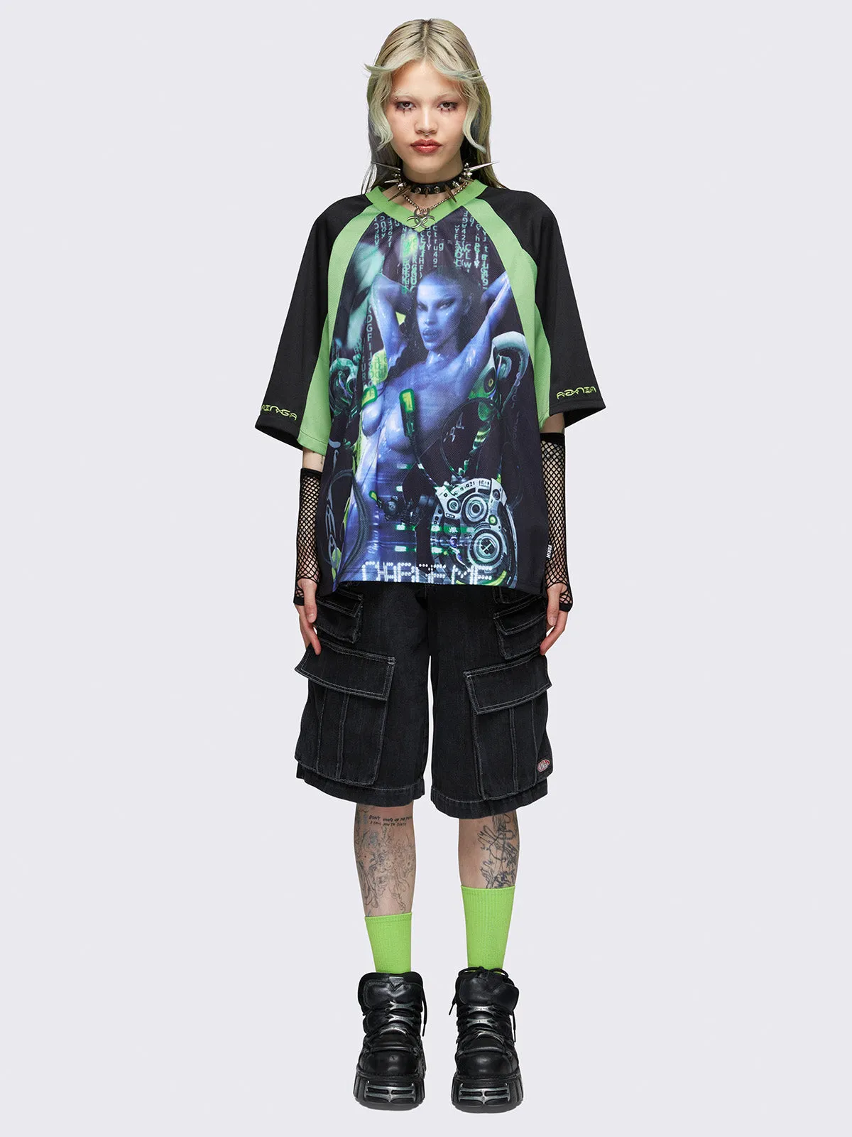 Minga x Pepela NYC Black Football Jersey T-shirt