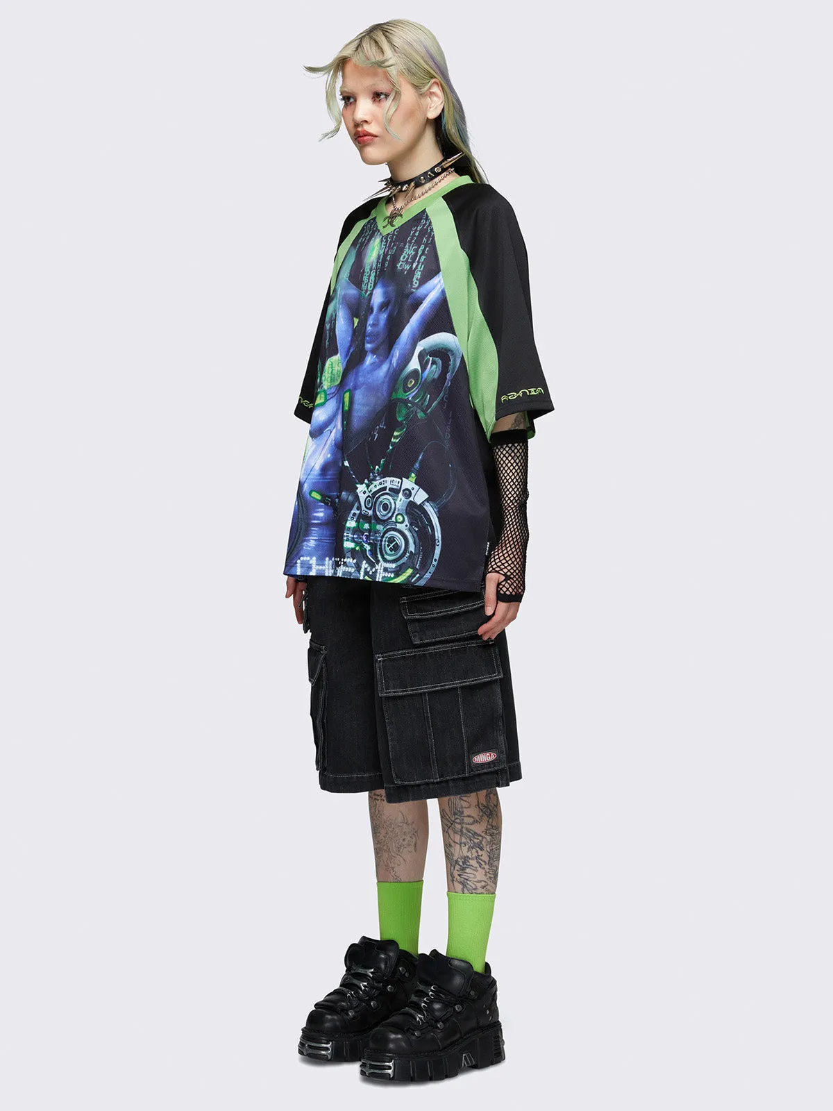 Minga x Pepela NYC Black Football Jersey T-shirt