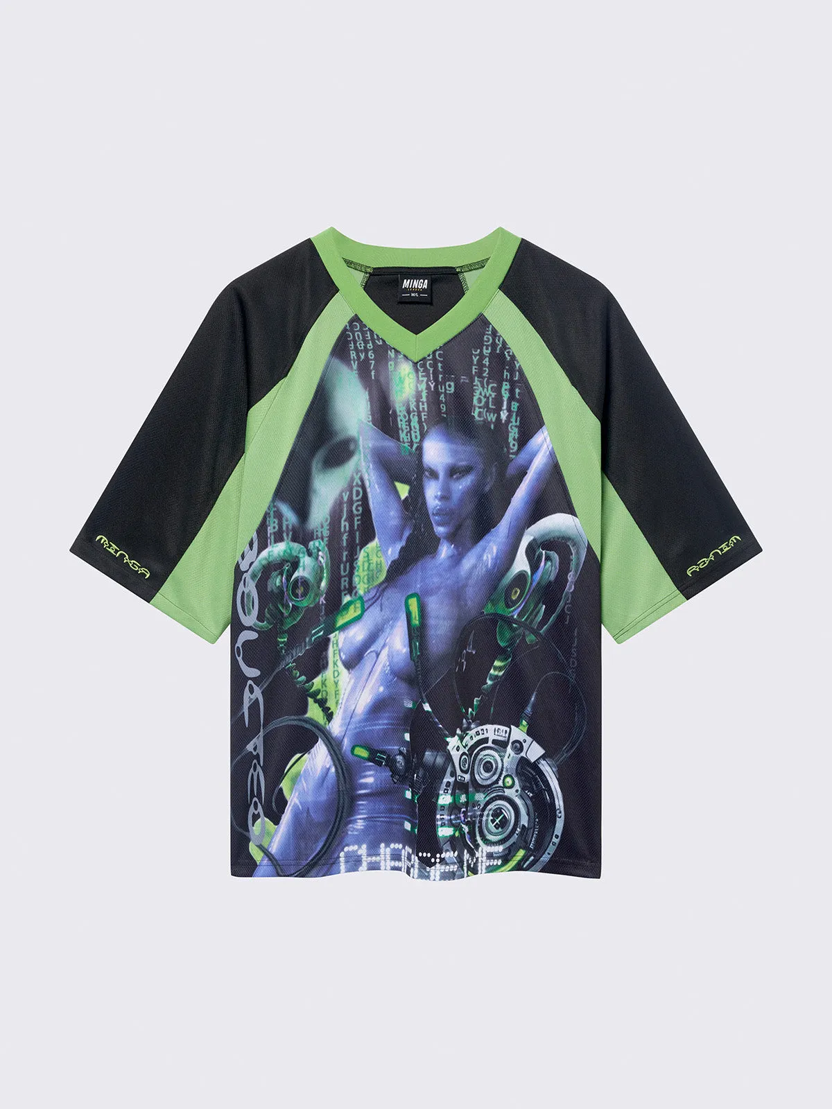 Minga x Pepela NYC Black Football Jersey T-shirt