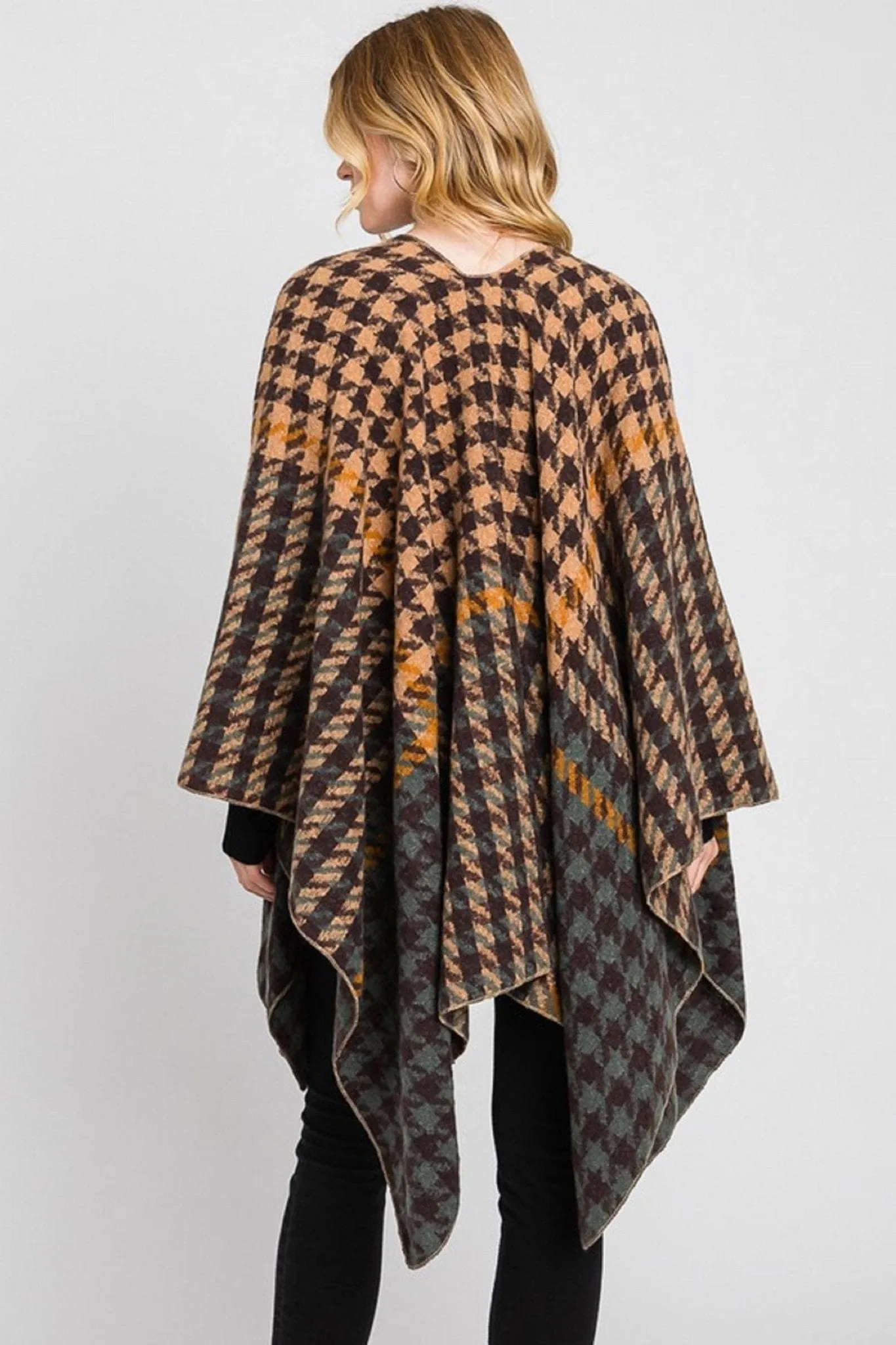 MS0333 Alice Houndstooth Ruana