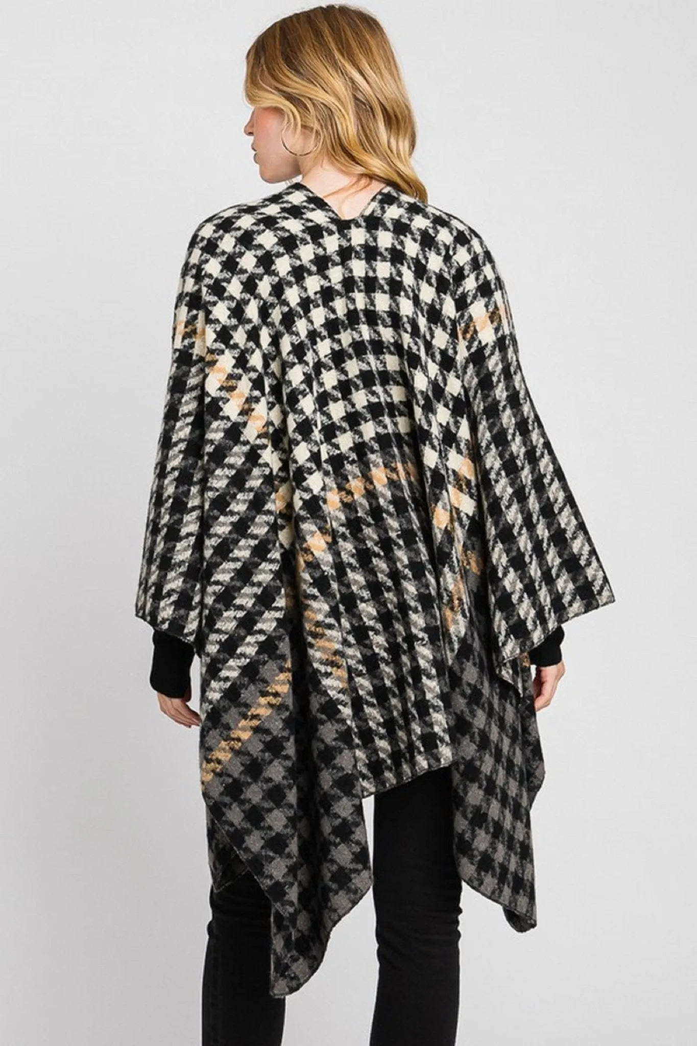 MS0333 Alice Houndstooth Ruana