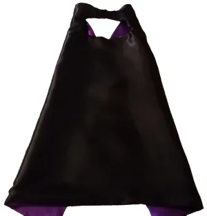 Plain Black and Purple Reversible Superhero Cape