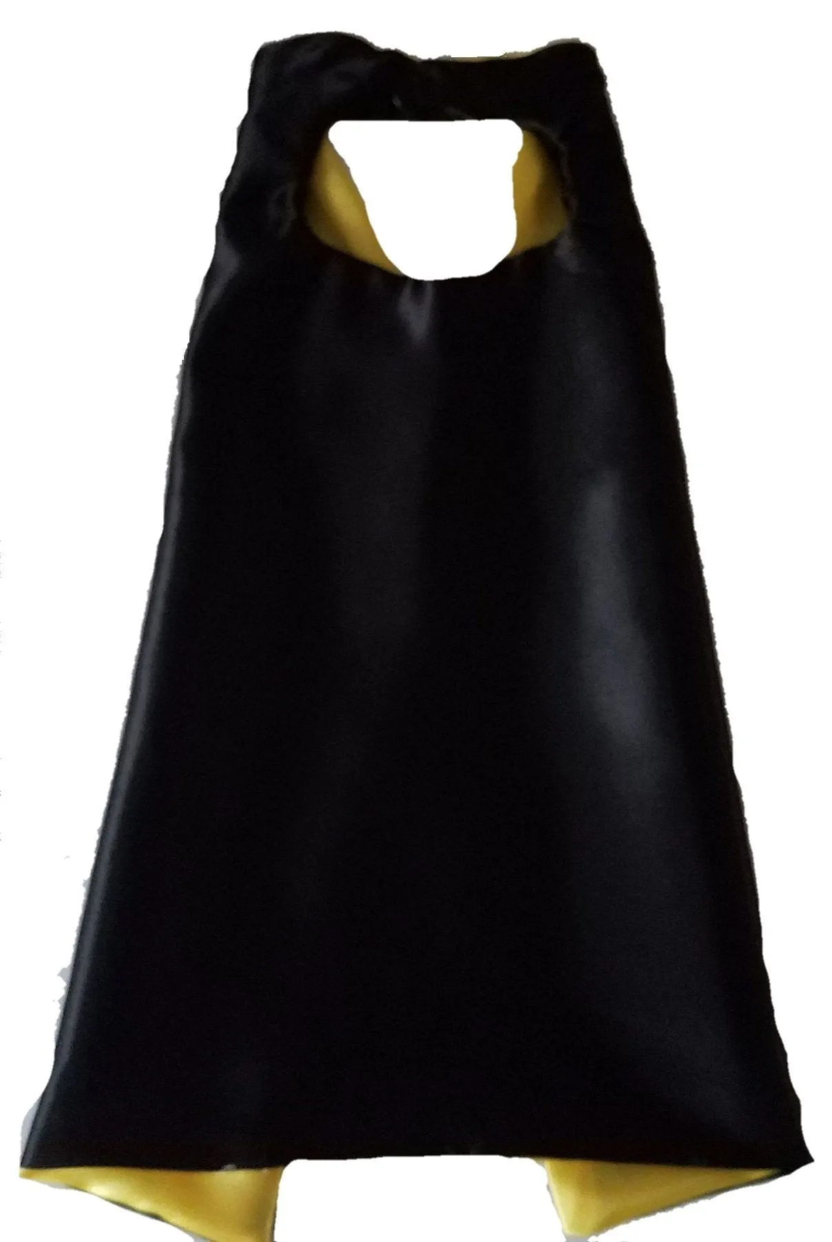 Plain Black and Yellow Reversible Superhero Cape