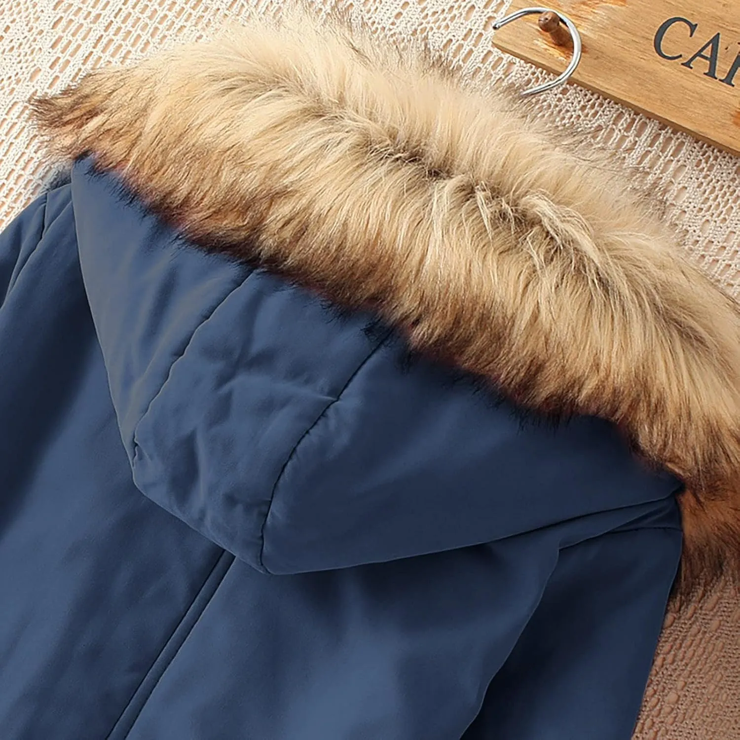 SGASY Women's Winter Coats Fleece Lined Zip Up Jacket Long Winter Warm Fuzzy Coat Windproof Hoodie Outwear with Pockets