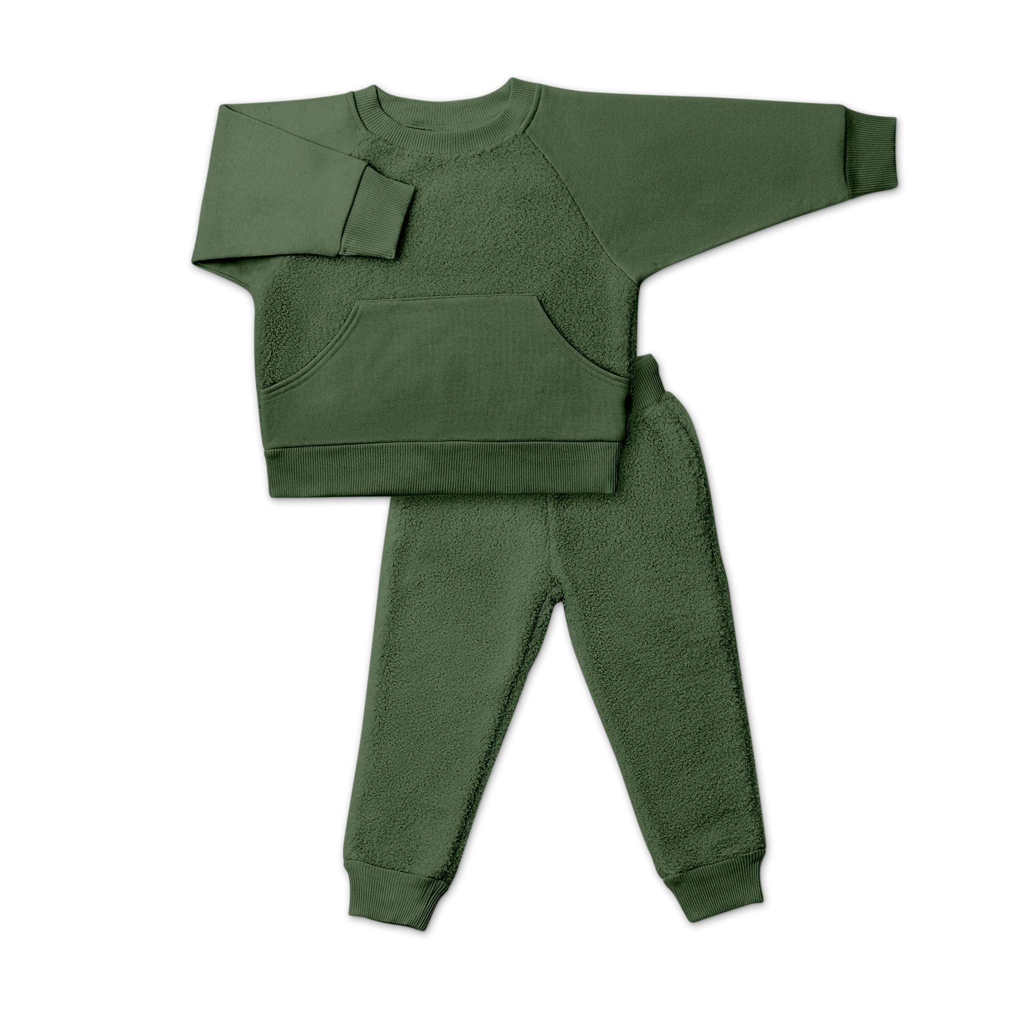 Sherpa Kids L/S Two-Piece Sweatsuit - Spruce