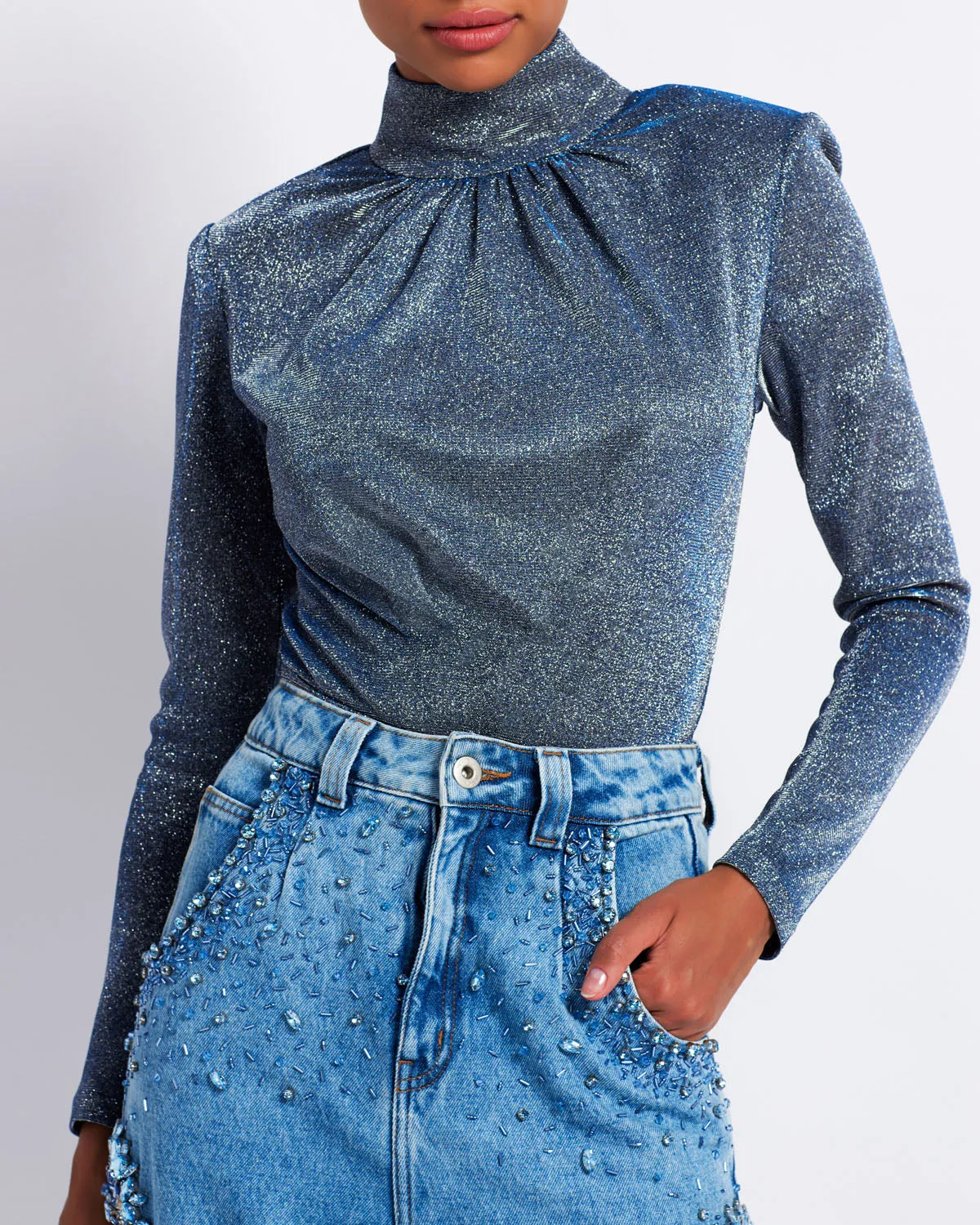 Stardust Mock Neck Bodysuit