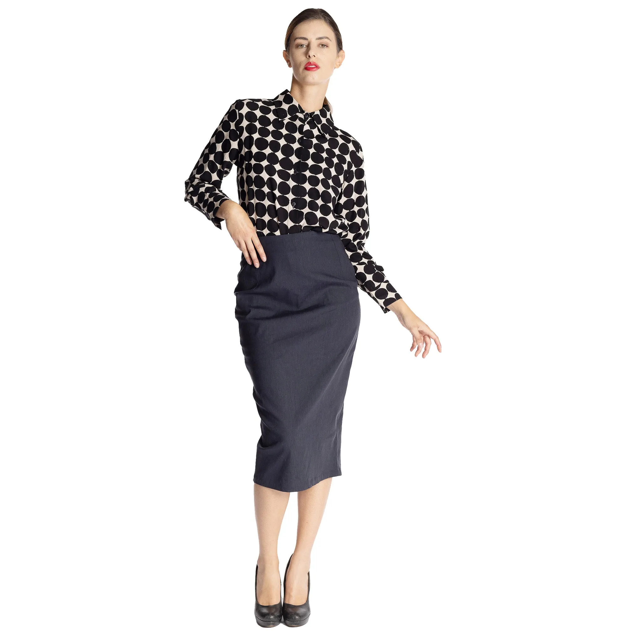 stretch linen madmen skirt