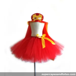Super Steel of Iron Inspired Tutu with Cape and Mask