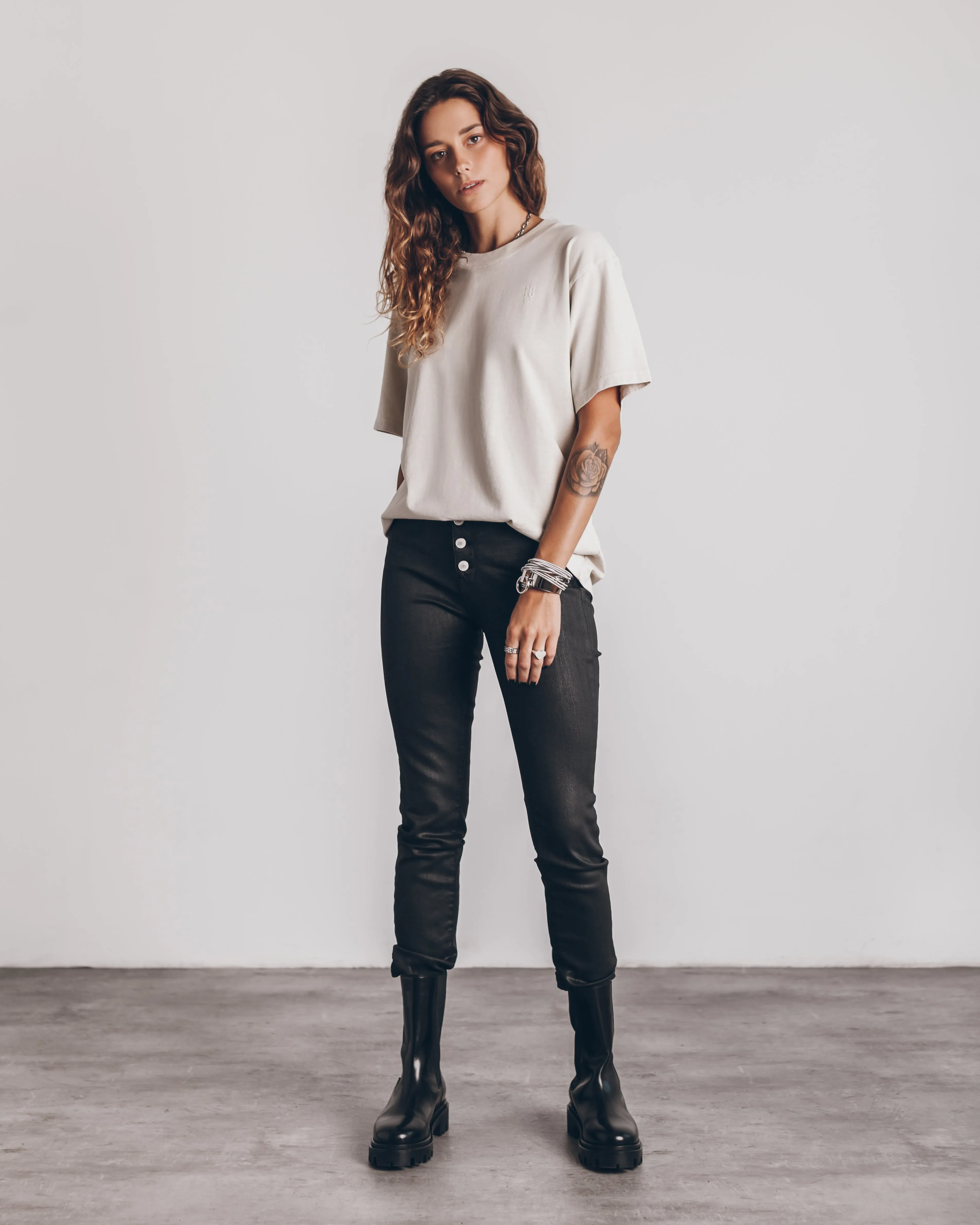 The Beige Embroidered Logo T-shirt